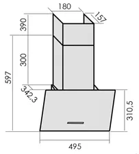 Вытяжка наклонная MBS Gartenzia 150 (white/glass)